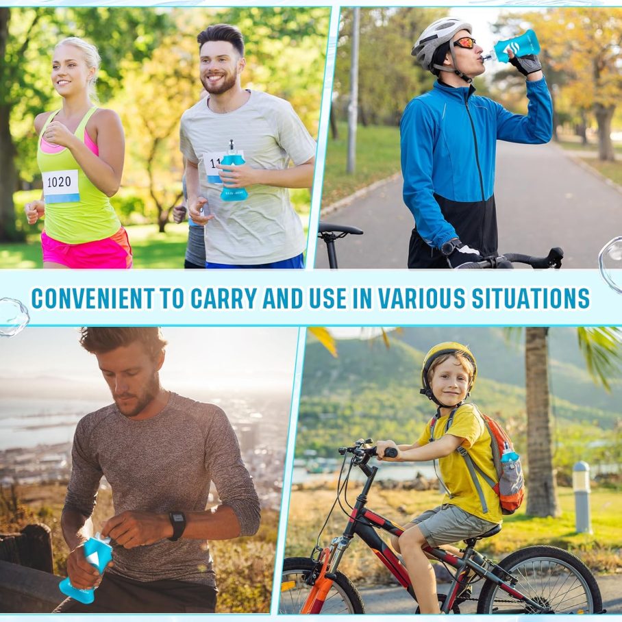 6 Pack Soft Water Bottle Collapsible Flask TPU Soft Flask Foldable Bottles for Hydration Pack Folding Water Bottle for Outdoor Sports, Running, Hiking, Cycling (5 oz / 150 ml) - Image 6