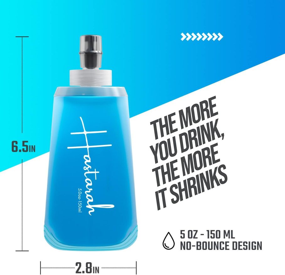 Flexible Collapsible Water Bottle (2-Pack) | 5oz, BPA/PVC Free, Ideal for Hydration Packs, Running, Hiking & Travel - Image 2