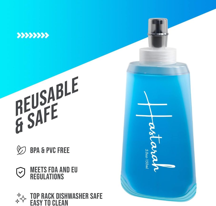 Flexible Collapsible Water Bottle (2-Pack) | 5oz, BPA/PVC Free, Ideal for Hydration Packs, Running, Hiking & Travel - Image 6